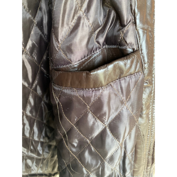 Stag Hill Haband Leather Coat Hooded Faux Fur Trim Brown 2XL Winter Boho Scandi - Picture 9 of 11